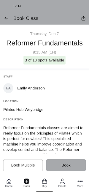 Pilates Hub Weybridge Screenshot 2