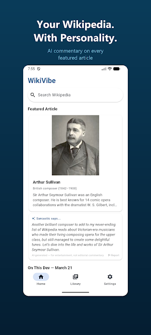 WikiVibe: Reader for Wikipedia Screenshot 0