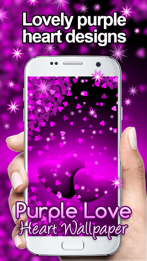 Purple Love Heart Live hd Wallpaper Screenshot 0