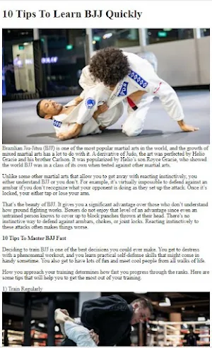 Jiu Jitsu Training Tips Screenshot 0
