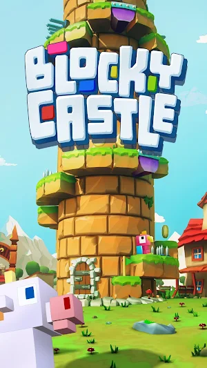 Blocky Castle Climb: Pet Jump! Cat🐱dog🐶and more! Screenshot 0