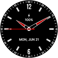 Black Analogue D Watch Face