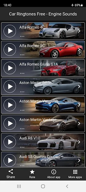 Car Ringtones Free - Engine Sounds Screenshot 1