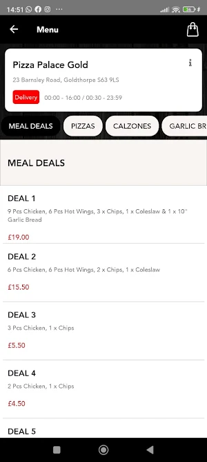 Pizza Palace Goldthorpe Screenshot 0