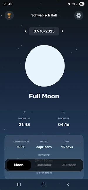 LunaScope 3D: MoonPhase Live Screenshot 0