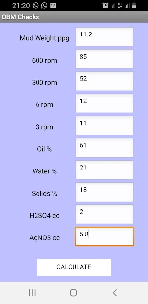 Mud Engineering Calculator Screenshot 0