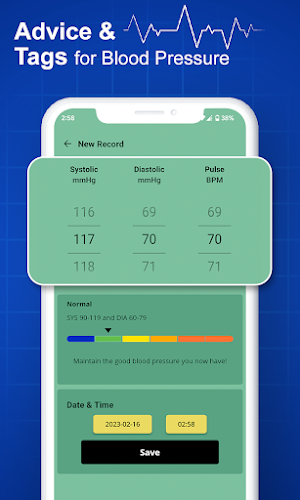 Blood Pressure App BPM Tracker Screenshot 1