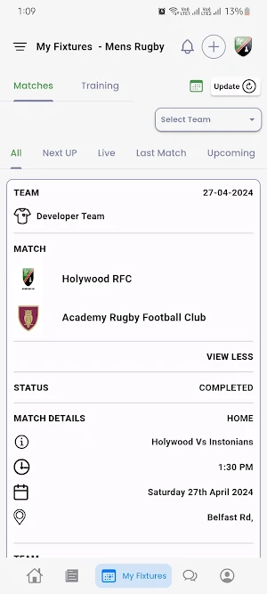Holywood RFC Screenshot 2