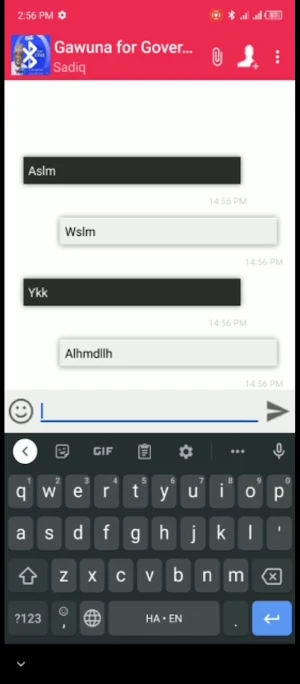 Gawuna/Garo Bluetooth Chat Screenshot 1