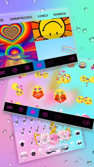 Raindrop Unicorn Keyboard Them Screenshot 3