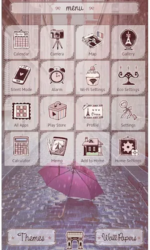 Theme Rain at the Eiffel Tower Screenshot 1