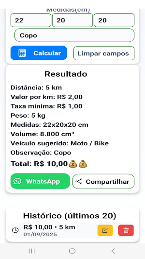 Simulador de Frete Screenshot 0