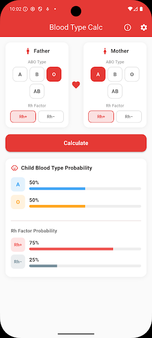 Blood Type Calculator Baby ABO Screenshot 2
