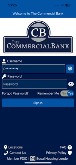 The Commercial Bank i2Mobile Screenshot 0