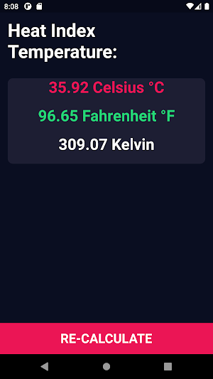 Heat Index Temp Screenshot 2