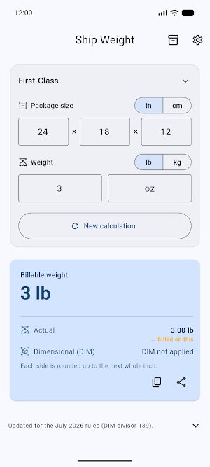 Ship Weight Calculator Screenshot 1