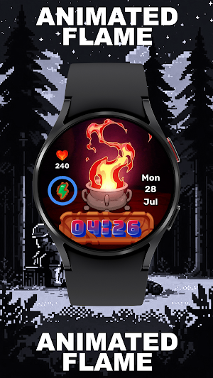Animated Pixel Flame WatchFace Screenshot 0