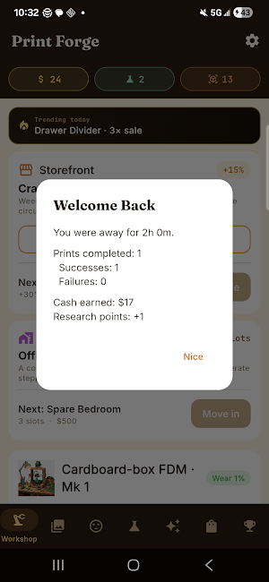 Print Forge: 3D Printer Tycoon Screenshot 0