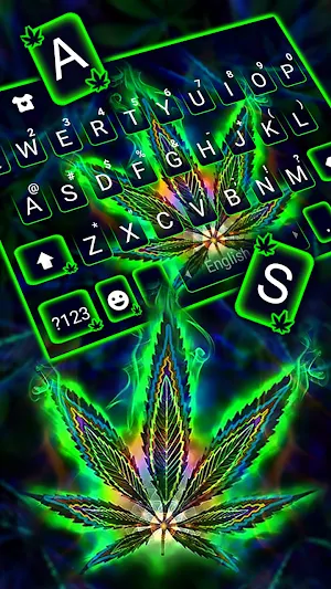 Neon Weed Illusion Keyboard Background Screenshot 1
