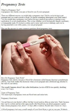 Pregnancy Tests Tutorial Screenshot 0