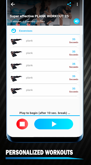 Plank Workout at Home - 30 Day Fitness Challenge Screenshot 2