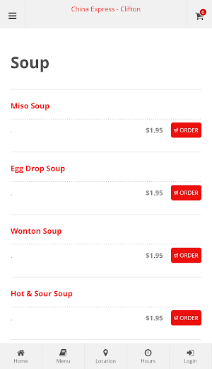China Express Clifton Ordering Screenshot 2