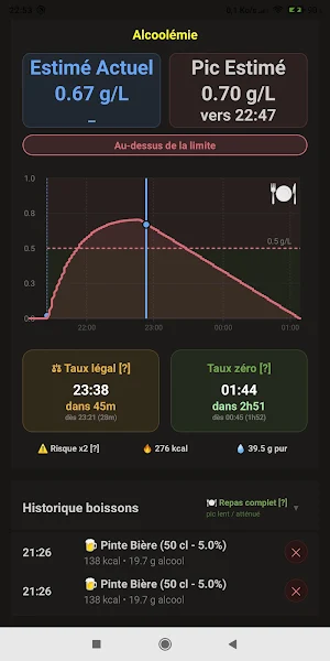 SoberClock : Calcul Alcoolémie Screenshot 2