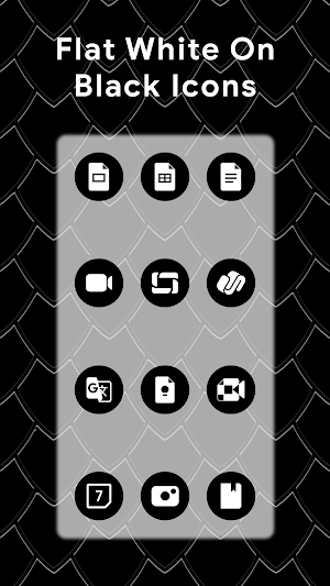 White On Black Flat Icons Screenshot 1
