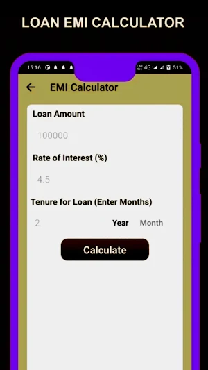 LoanGrow - EMI Loan Calculator Screenshot 2