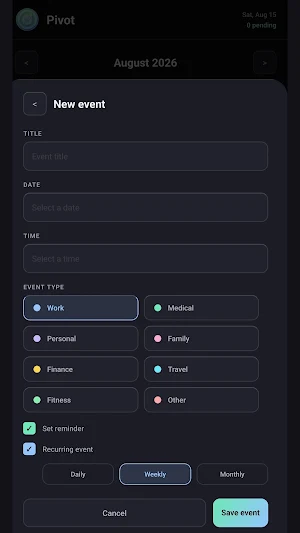 Pivot: Calendar, Tasks, Notes Screenshot 1