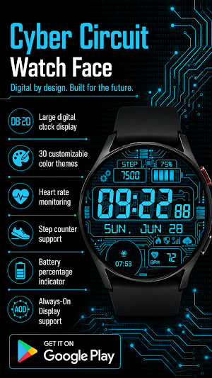 Cyber Circuit Watch face Screenshot 1