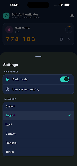 SOFT Authenticator Screenshot 3