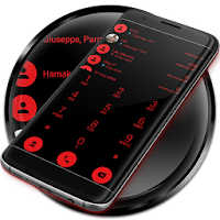 Dialer Theme Flat Black Red