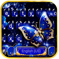 Blue Fancy Butterfly Keyboard Theme
