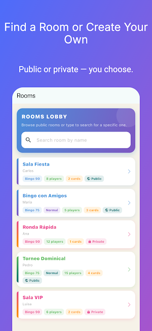 Bingo Online App Screenshot 1
