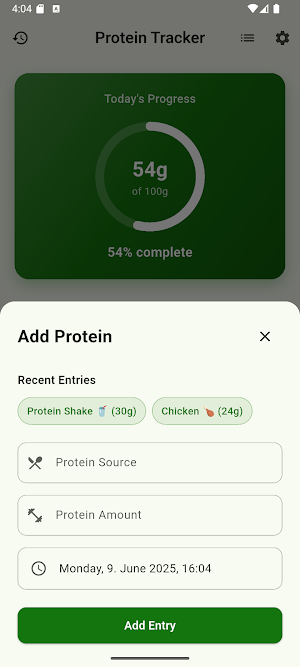 Protein Tracker Screenshot 2