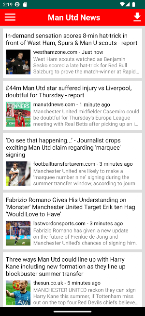 Man Utd Latest News - Realtime Screenshot 0