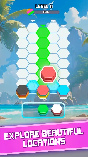 Hexa Tris: World Tour Puzzle Screenshot 1