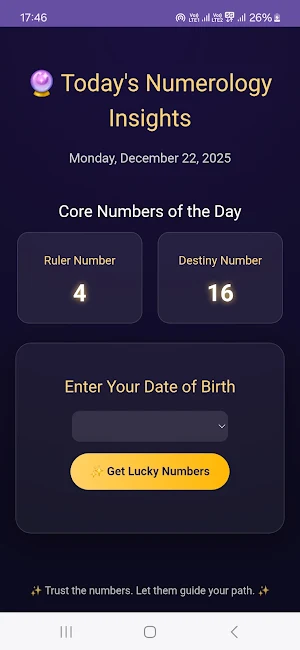 Todays Lucky Number Numerology Screenshot 0