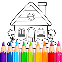 Kids Glitter House Coloring