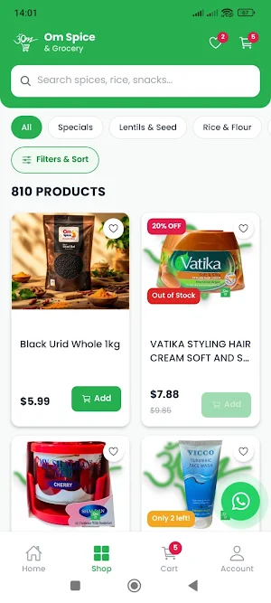 Om Spice Grocery Screenshot 2