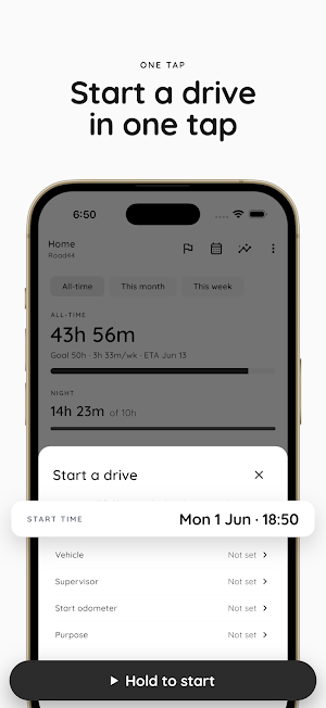 Driving Hours Tracker & Logger Screenshot 1