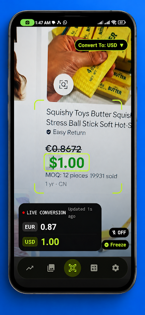 Currency Converter Scanner Screenshot 1