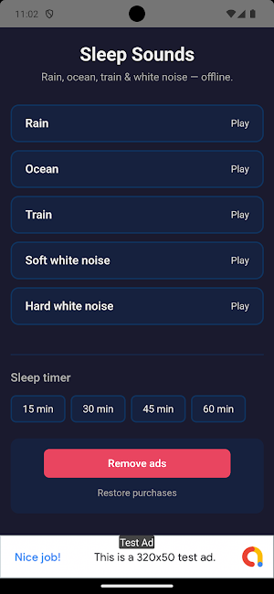 Sleep sound - White Noise Screenshot 0
