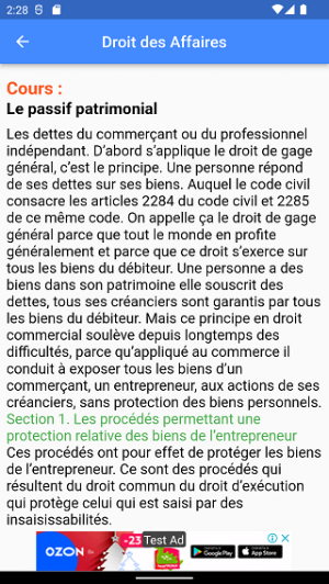 Cours de Droit des Affaires Screenshot 1