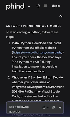 Phind - Ai Search Engine Screenshot 2