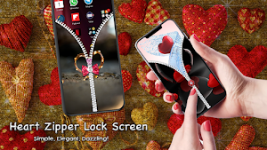 Heart Zipper Screen Lock Screenshot 0