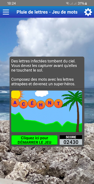 Pluie de lettres - Jeu de mots Screenshot 0
