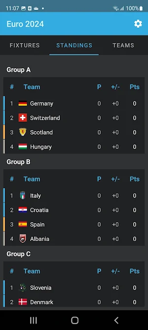 Live Scores for Euro 2024 Screenshot 1