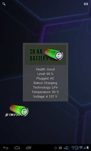 3D AA Battery Widget Screenshot 2